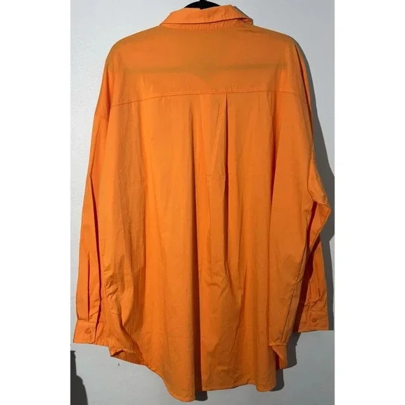 Fashion Nova Chelsea Oversized Poplin Shirt - Orange/combo - Picture 5 of 5
